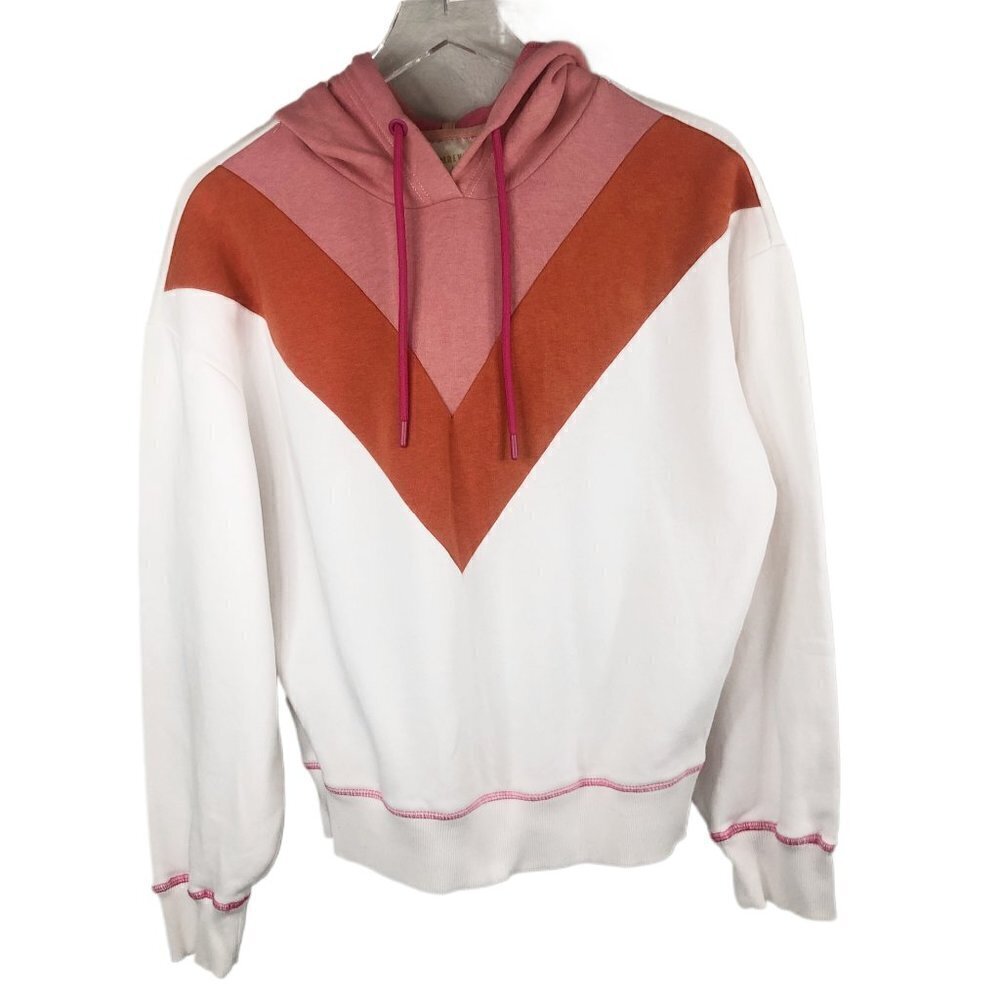 (SAND) Maeve by Anthropologie  ColorblockChevron Hoodie Size M
